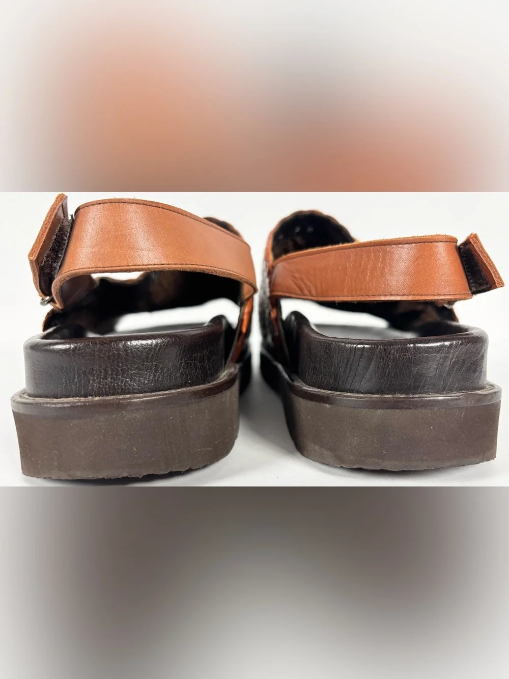 Donald J Pliner M 9/W 10.5-11 Woven Leather Platform Boho Chunky Slip on Sandals